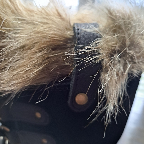 Ladies SOREL Suede Leather Rubber WATERPROOF Winter Boots Size 9 Fur Liners - Picture 3 of 7